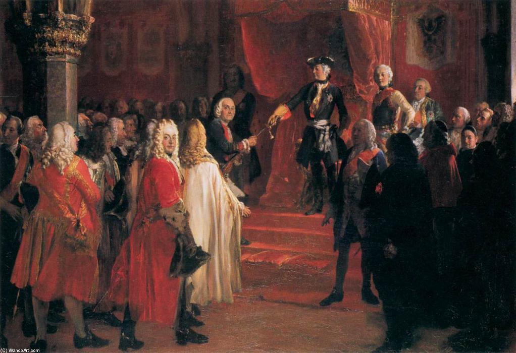 Order Art Reproductions The Allegiance of the Silesian Diet before Frederick II in Breslau, 1855 by Adolph Menzel | ArtsDot.com