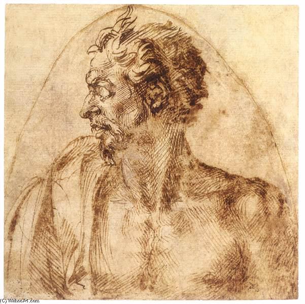 Order Paintings Reproductions Head of a Satyr, 1501 by Michelangelo Buonarroti (1475-1564, Italy) | ArtsDot.com