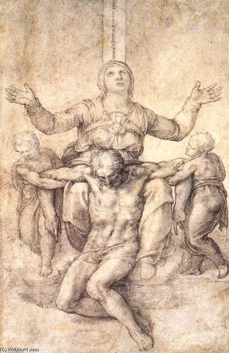 Ordinare Riproduzioni Di Quadri Studio per la Pietà Colonna, 1538 di Michelangelo Buonarroti (1475-1564, Italy) | ArtsDot.com