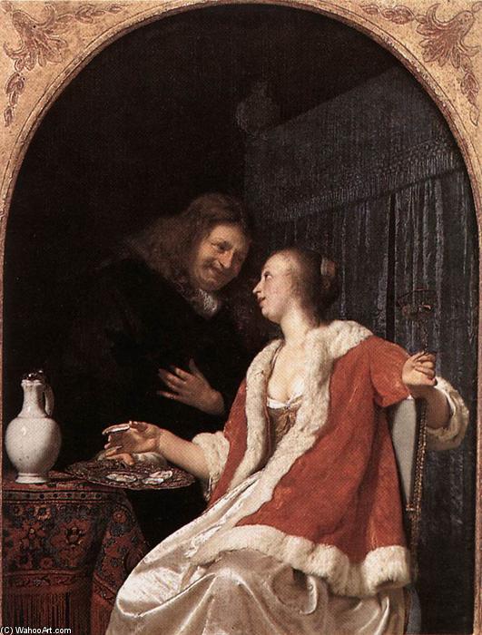 順序 手描き油絵 オイスターの食事, 1661 バイ Frans Van Mieris The Elder (1635-1681, Netherlands) | ArtsDot.com