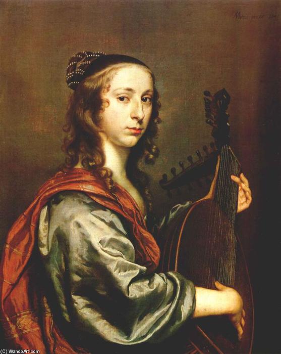 Order Oil Painting Replica Lady Playing the Lute, 1648 by Johannes Mytens (1614-1670, Netherlands) | ArtsDot.com