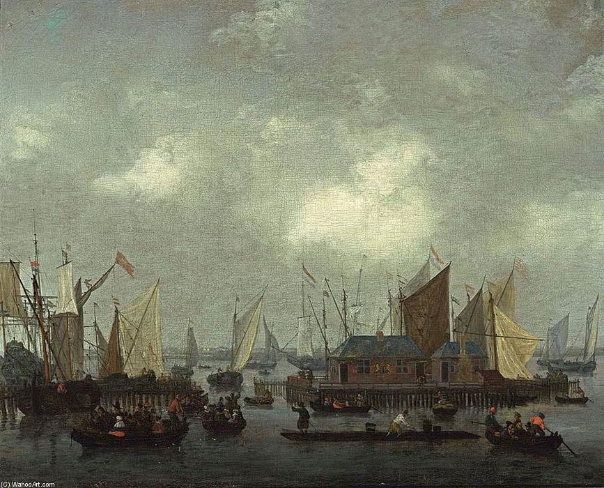 Order Paintings Reproductions Amsterdam: Shipping on the Ij by Reiner Nooms (1623-1667, Netherlands) | ArtsDot.com