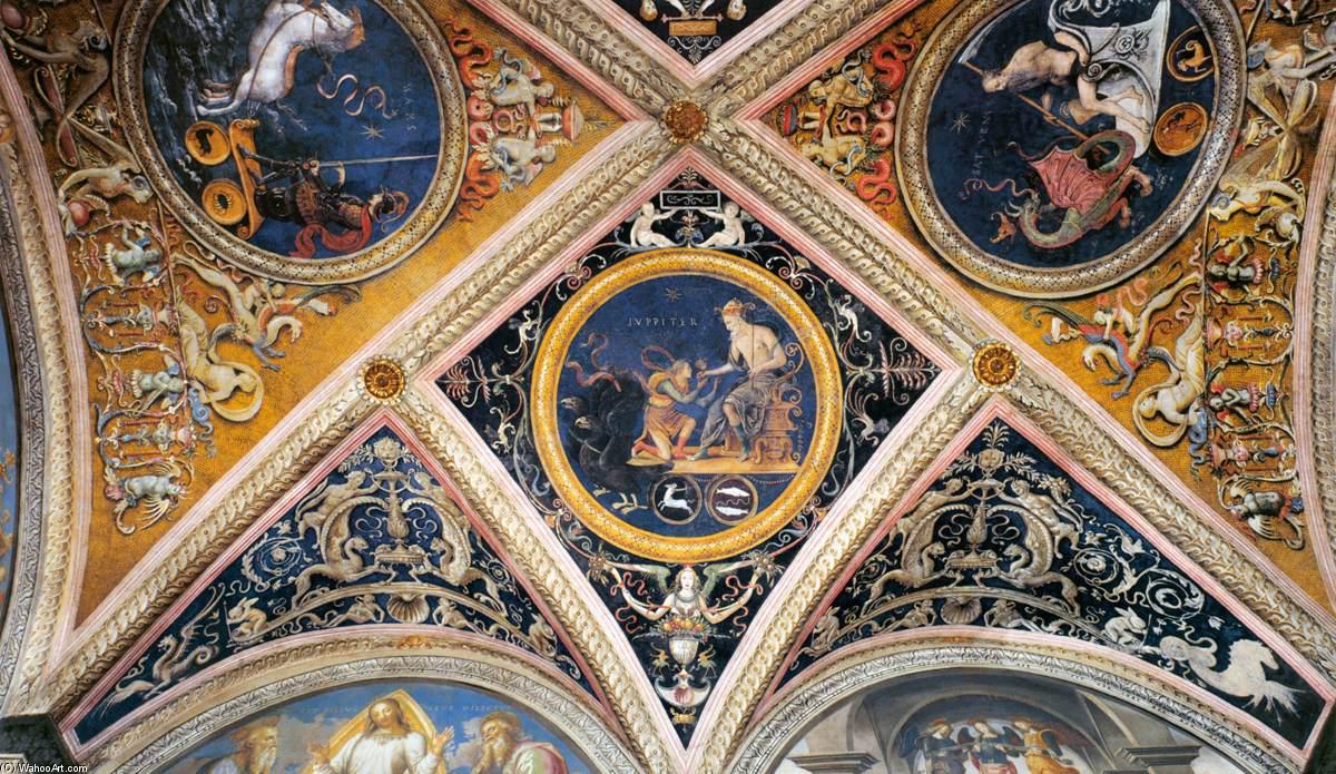 Order Oil Painting Replica Ceiling decoration (detail), 1497 by Vannucci Pietro (Le Perugin) (1446-1523) | ArtsDot.com