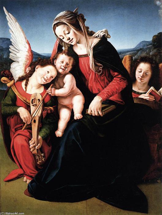 Order Paintings Reproductions Virgin and Child with Two Angels, 1505 by Piero Di Cosimo (Piero Di Lorenzo) (1462-1522, Italy) | ArtsDot.com