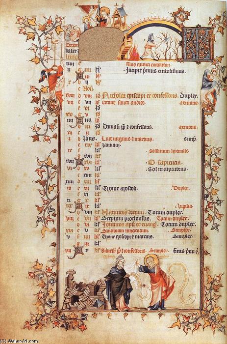 Kauf Museum Kunstreproduktionen Belleville Breviary: Dezember, 1323 von Jean Pucelle (1300-1334, France) | ArtsDot.com