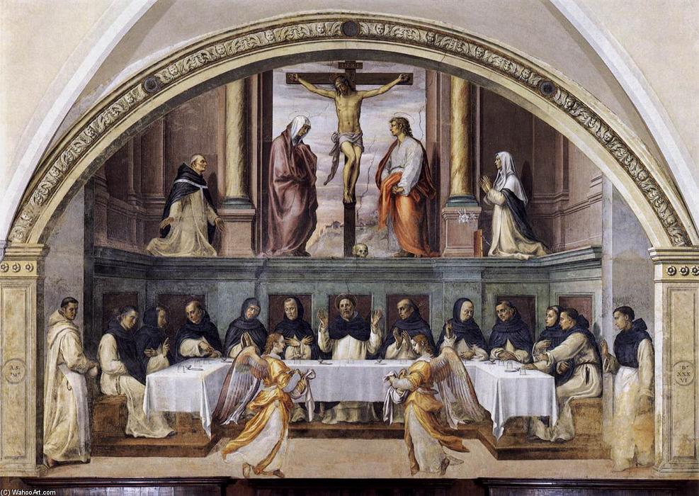 Order Oil Painting Replica St Dominic and his Friars Fed by Angels, 1536 by Giovanni Antonio Sogliani (1492-1544, Italy) | ArtsDot.com