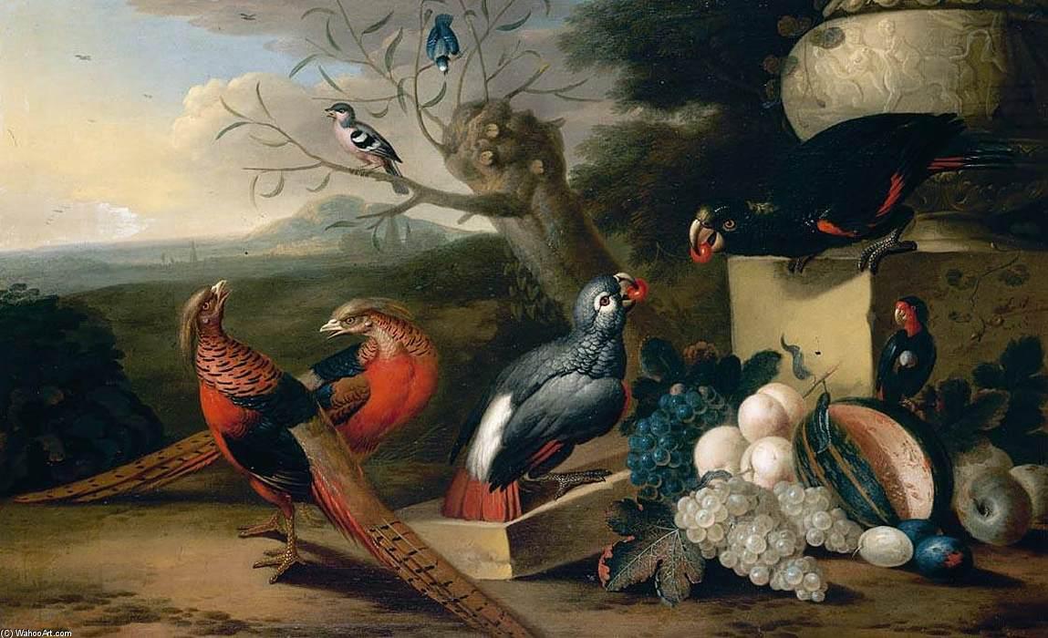Buy Museum Art Reproductions Parkland Setting with Birds by Tobias Stranover (1684-1756, Romania) | ArtsDot.com