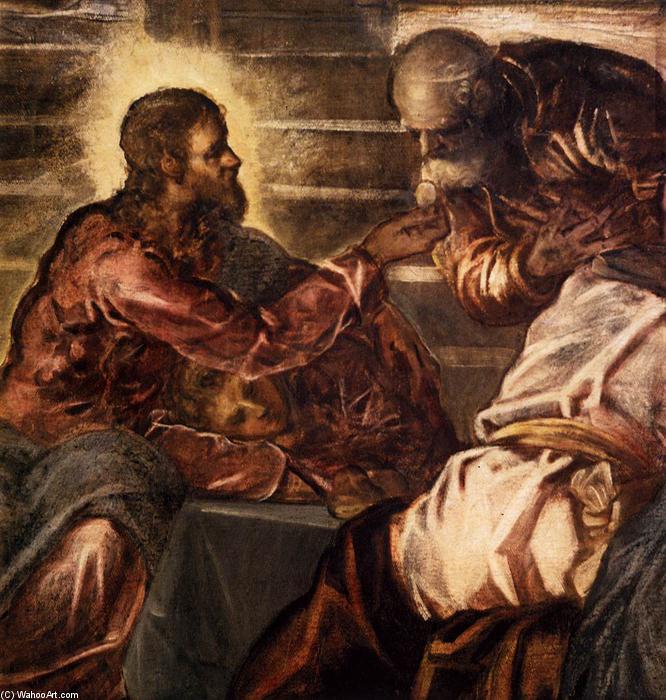 Order Paintings Reproductions The Last Supper (detail), 1579 by Tintoretto (Jacopo Comin) (1518-1594, Italy) | ArtsDot.com