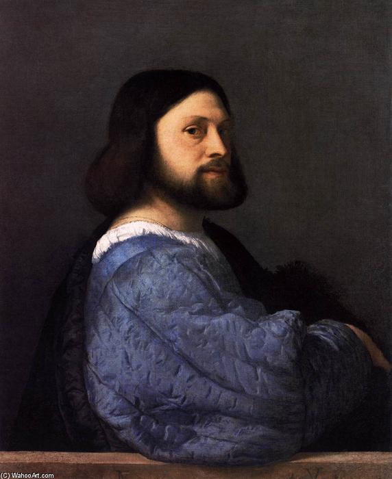 Buy Museum Art Reproductions Man with the Blue Sleeve, 1510 by Tiziano Vecellio (Titian) (1490-1576, Italy) | ArtsDot.com