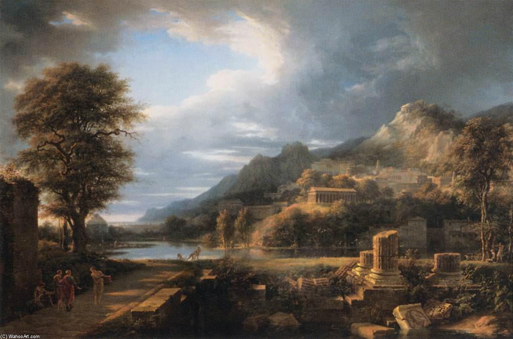 Order Oil Painting Replica The Ancient City of Agrigento, 1787 by Pierre Henri De Valenciennes (1750-1819, France) | ArtsDot.com