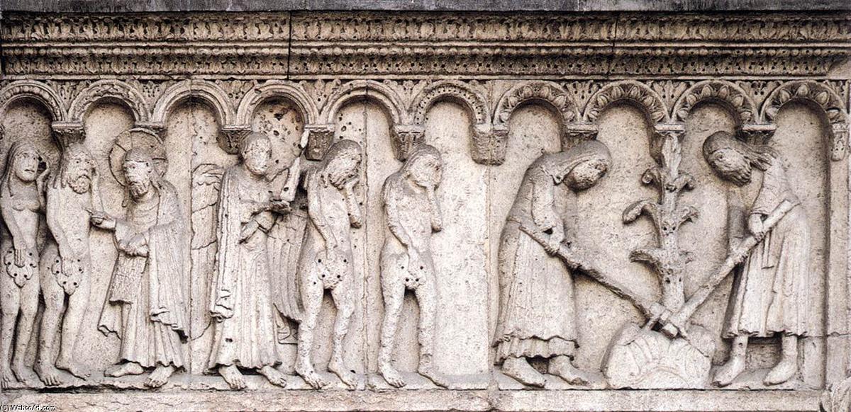 Adam and Eve Labouring, 1100 by Wiligelmo (Gulielmo Da Modena) Wiligelmo (Gulielmo Da Modena) | ArtsDot.com