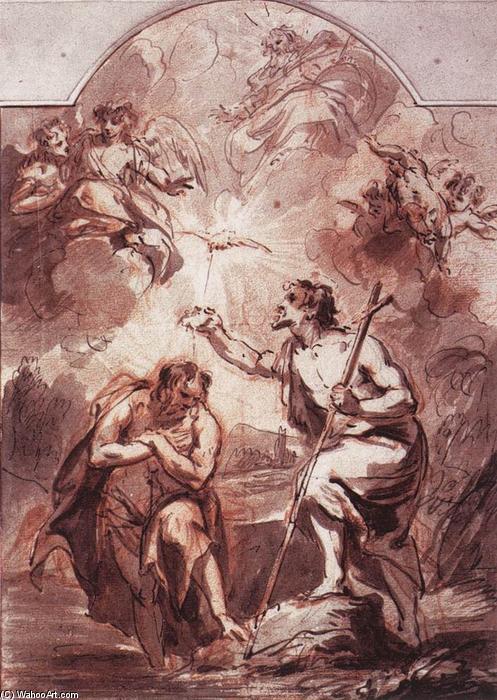 Order Paintings Reproductions Baptism of Christ in the Jordan, 1716 by Jacob De Wit (1695-1754, Netherlands) | ArtsDot.com