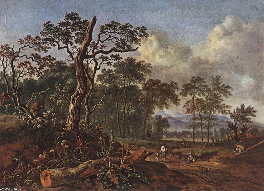 Order Art Reproductions Road beside the Forest by Jan Jansz Wijnants (1632-1684, Netherlands) | ArtsDot.com
