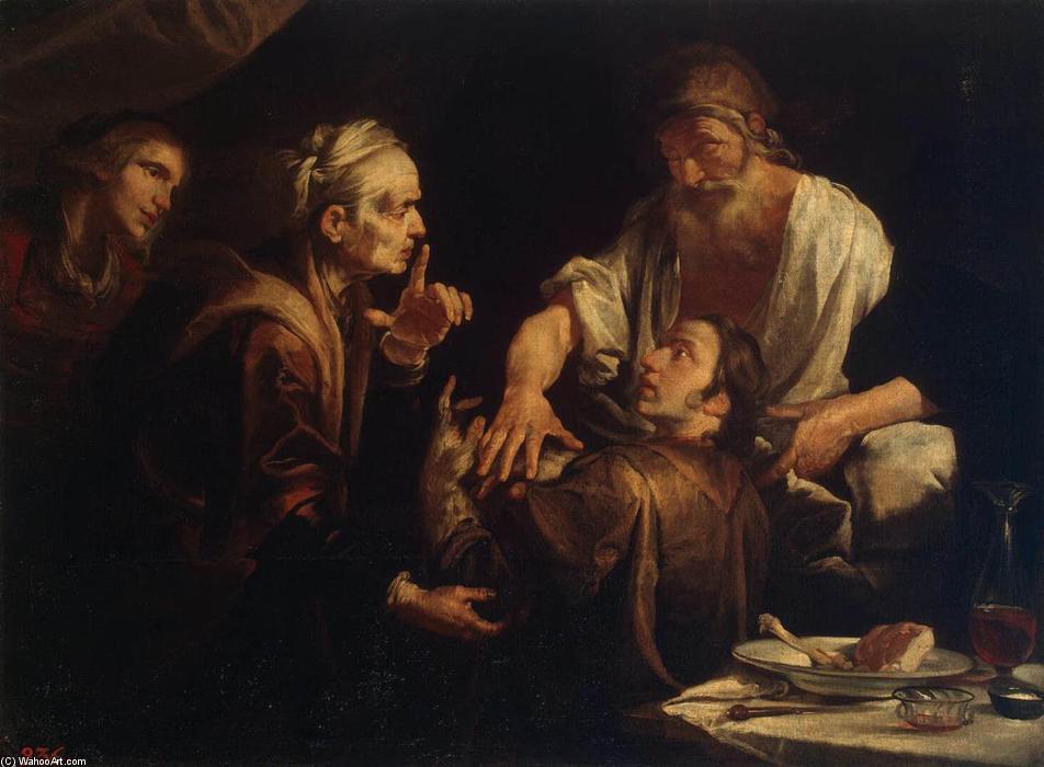 Order Art Reproductions Isaac Blessing Jacob, 1640 by Gioacchino Assereto (1600-1649) | ArtsDot.com