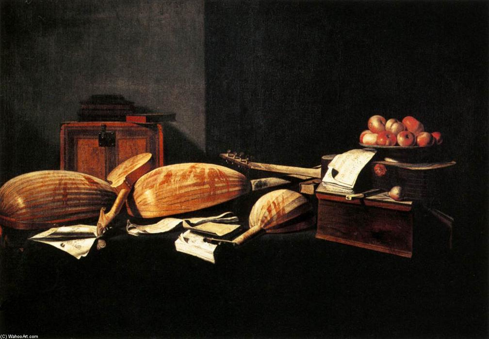 Order Oil Painting Replica Agliardi Triptych (central), 1665 by Evaristo Baschenis (1617-1677, Italy) | ArtsDot.com