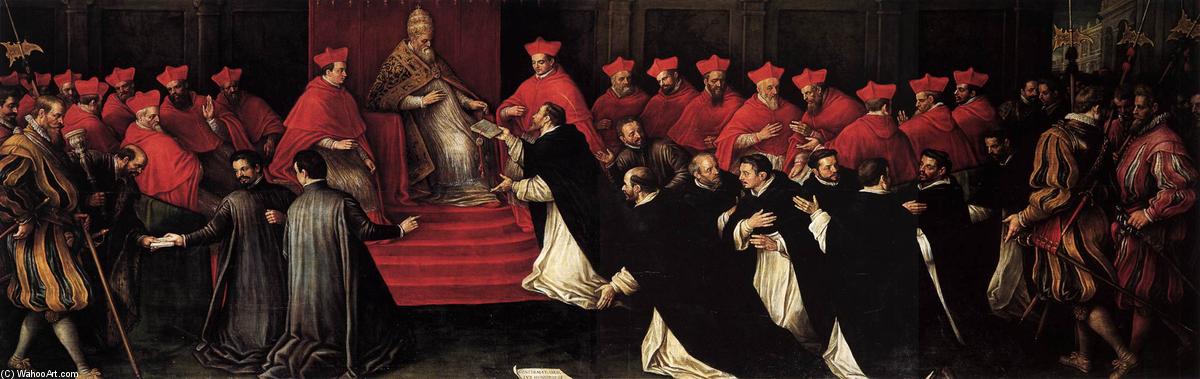 Order Paintings Reproductions Honorius III Approving the Rule of St Dominic in 1216 by Leandro Bassano (1557-1622, Italy) | ArtsDot.com