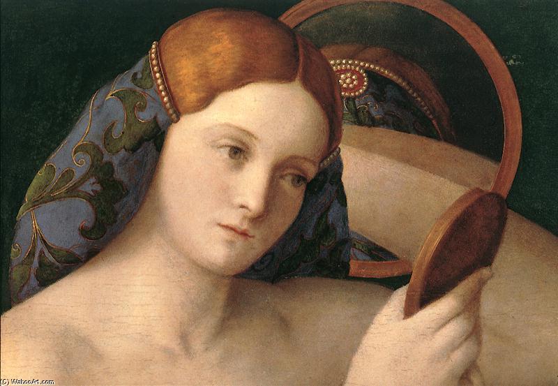 Order Paintings Reproductions Naked Young Woman in Front of the Mirror (detail), 1515 by Giovanni Bellini (1433-1516, Italy) | ArtsDot.com