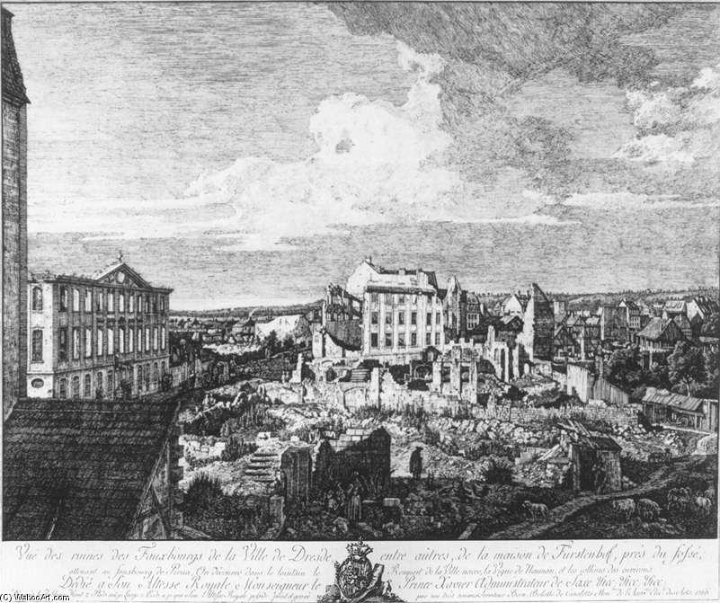 Order Oil Painting Replica Dresden, the Ruins of the Pirnaische Vorstadt, 1766 by Bernardo Bellotto (1721-1780, Italy) | ArtsDot.com