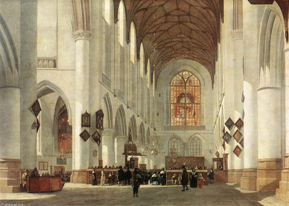 Order Art Reproductions Interior of the St Bavo Church at Haarlem, 1665 by Job Adriaensz Berckheyde (1630-1693, Netherlands) | ArtsDot.com