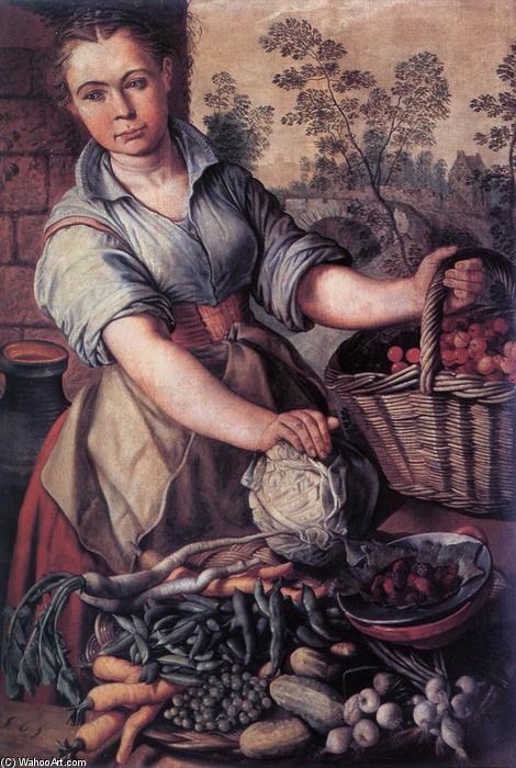 顺序 藝術再現 蔬菜卖方。 通过 Joachim Beuckelaer (1533-1573, Belgium) | ArtsDot.com