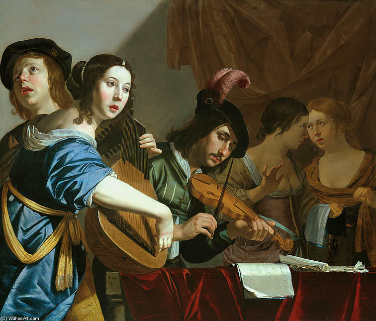 Order Art Reproductions Musical Company by Jan Van Bijlert (1598-1671, Netherlands) | ArtsDot.com