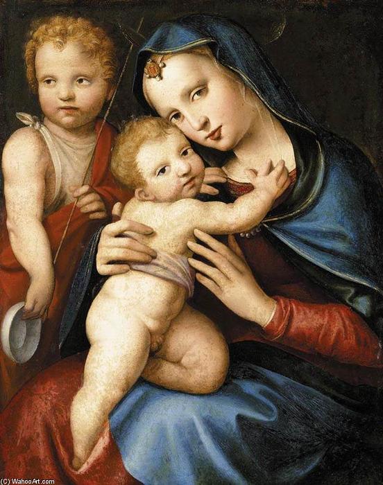 Order Art Reproductions Madonna and Child with the Infant St John the Baptist, 1524 by Andrea Del Brescianino (1487-1525, Italy) | ArtsDot.com