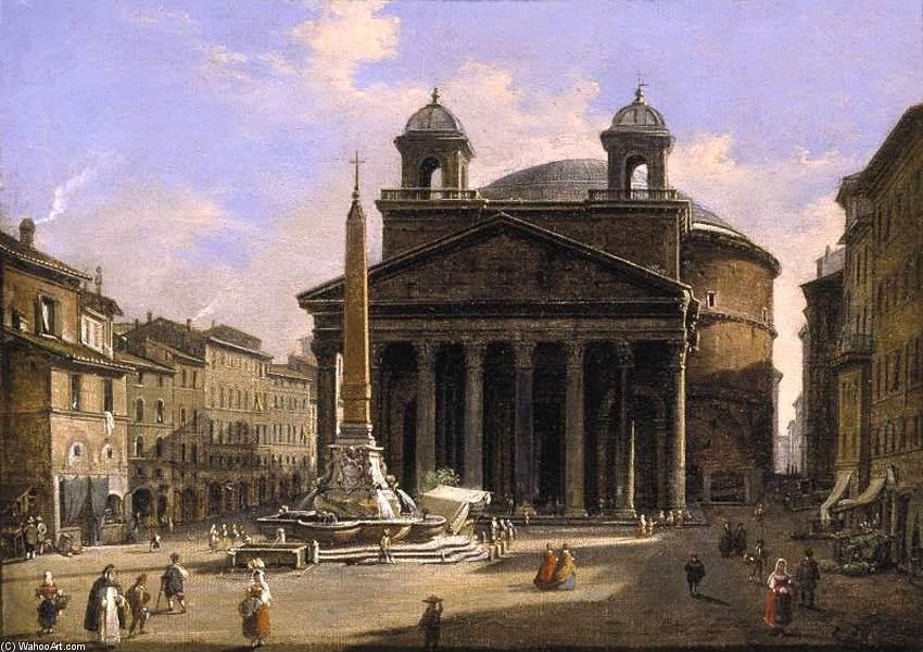 Order Oil Painting Replica View of the Pantheon, Rome by Ippolito Caffi (1814-1866, Italy) | ArtsDot.com
