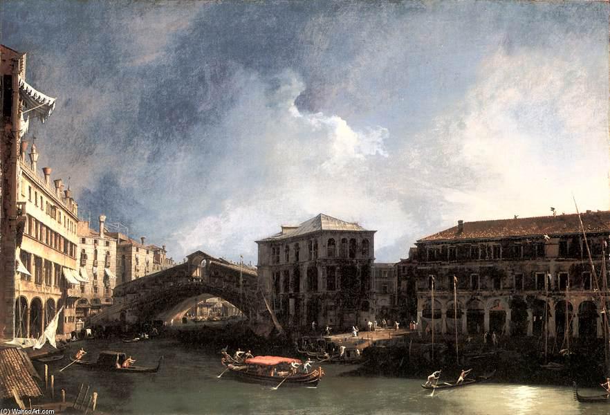 Order Artwork Replica The Grand Canal near the Ponte di Rialto, 1725 by Giovanni Antonio Canal (Canaletto) (1730-1768, Italy) | ArtsDot.com