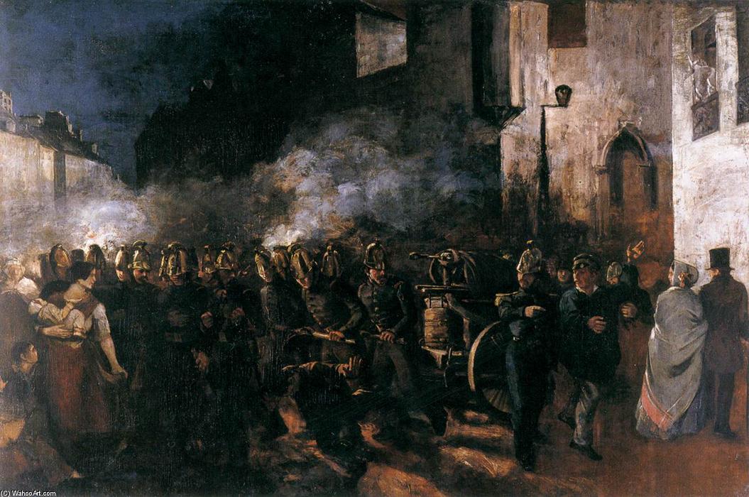 Comprar Reproducciones De Arte Del Museo Bomberos corriendo a un fuego, 1850 de Gustave Courbet (1819-1877, France) | ArtsDot.com