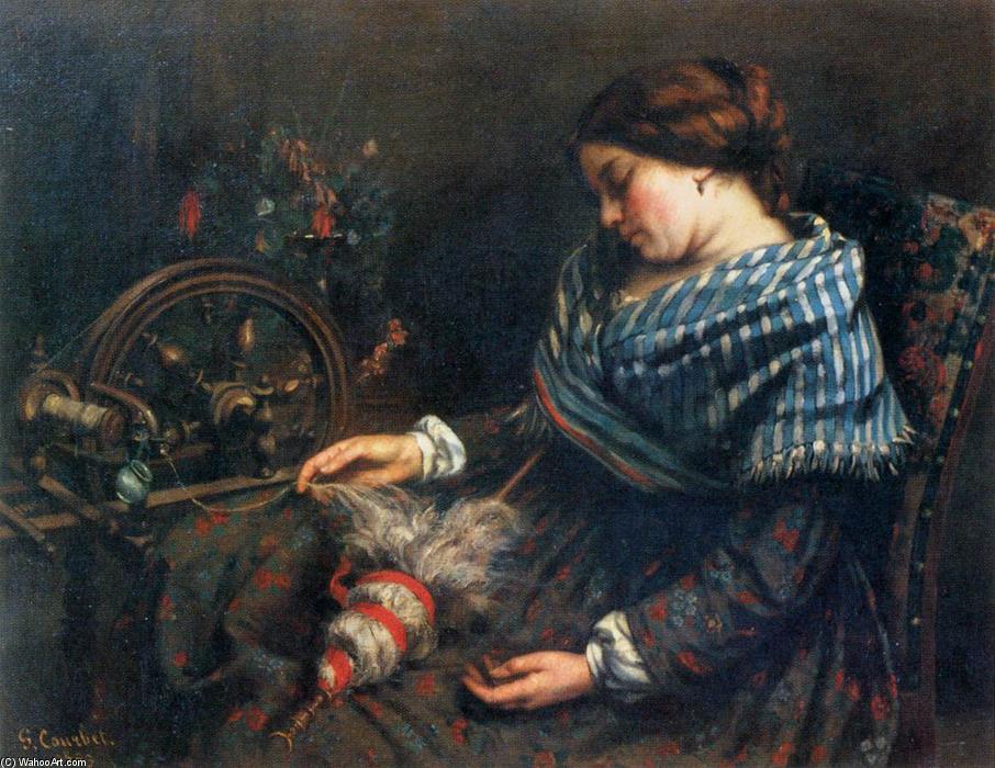 Buy Museum Art Reproductions The Sleeping Spinner, 1853 by Gustave Courbet (1819-1877, France) | ArtsDot.com