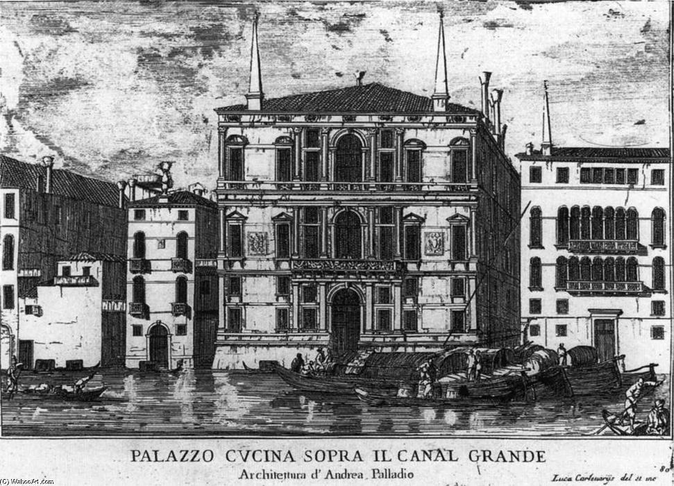 Order Oil Painting Replica Palazzo Coccina on the Grand Canal, 1703 by Luca Carlevaris (1663-1730, Italy) | ArtsDot.com