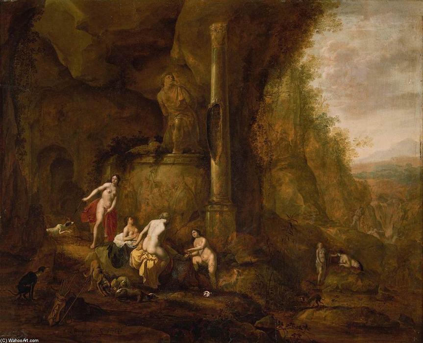 Order Paintings Reproductions Diana Bathing by Abraham Van Cuylenborch (1620-1658, Netherlands) | ArtsDot.com
