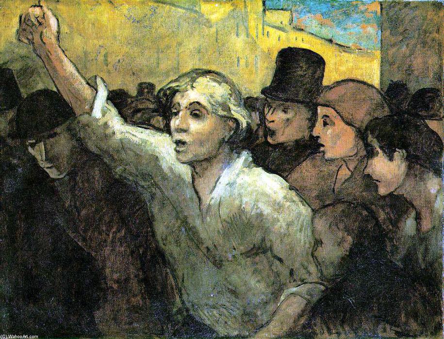 順序 油絵 アップライシング, 1860 バイ Honoré Daumier (1808-1879, France) | ArtsDot.com