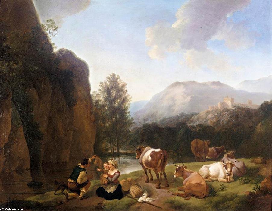Order Artwork Replica Italianate Landscape by Christian Wilhelm Ernst Dietrich Dietrich (1712-1774) | ArtsDot.com