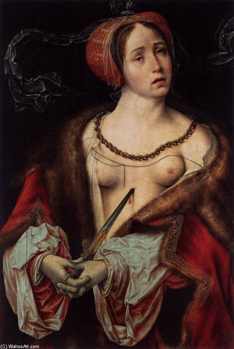 Order Paintings Reproductions The Suicide of Lucretia, 1520 by Joos Van Cleve (1485-1540, Germany) | ArtsDot.com