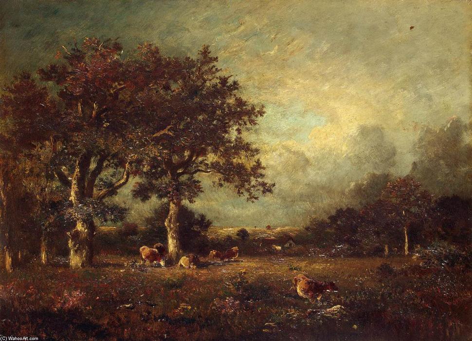 Order Art Reproductions Landscape with Cows, 1870 by Jules Dupré (1811-1889, France) | ArtsDot.com