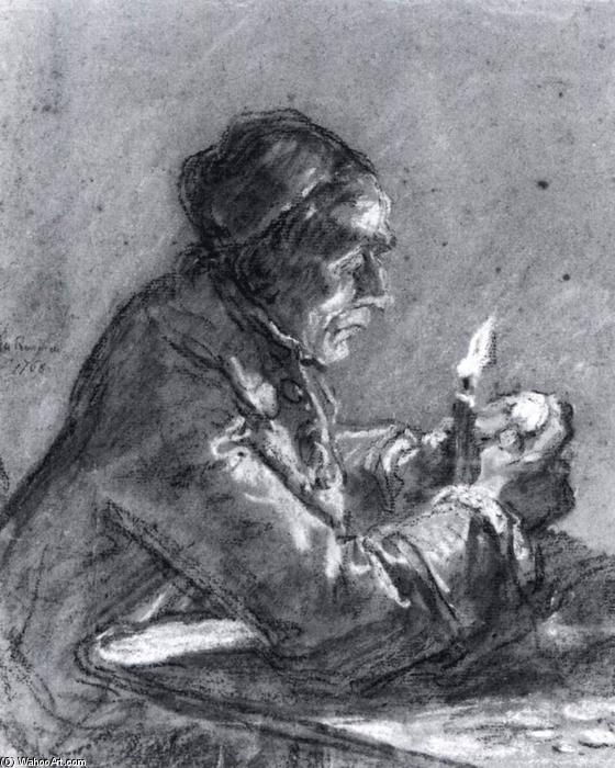 Ordinare Riproduzioni Di Belle Arti Presunto Ritratto di Joseph Pellerin, 1768 di Louis Jean Jacques Durameau (1733-1796, France) | ArtsDot.com