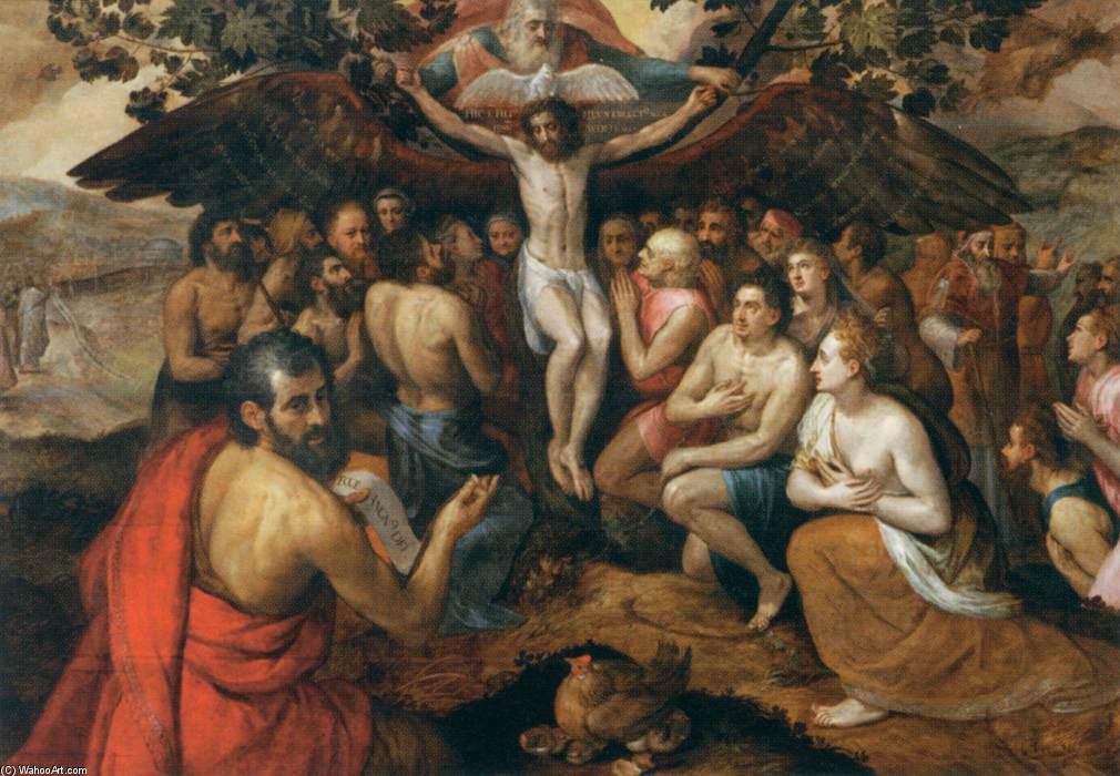 Order Art Reproductions The Sacrifice of Jesus Christ, Son of God, Gathering and Protecting Mankind, 1562 by Frans Floris (1519-1570) | ArtsDot.com