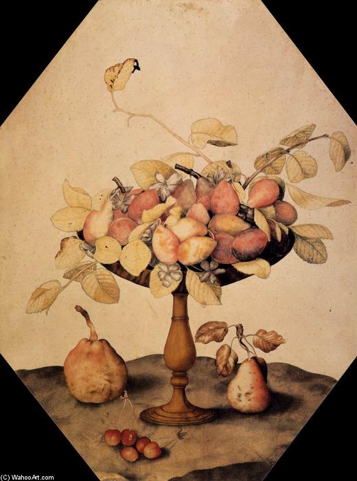 Order Art Reproductions Bowl with Plums, 1625 by Giovanna Garzoni (1600-1670, Italy) | ArtsDot.com