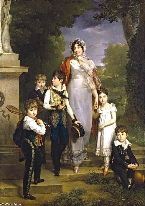 Buy Museum Art Reproductions Portrait of Maréchale Lannes, Duchesse de Montebello with Her Children, 1814 by Marguerite Gérard (1761-1837, France) | ArtsDot.com