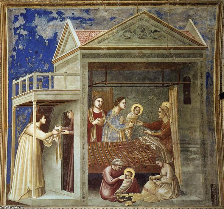 Order Oil Painting Replica No. 7 Scenes from the Life of the Virgin: 1. The Birth of the Virgin, 1304 by Giotto Di Bondone (1267-1337, Italy) | ArtsDot.com