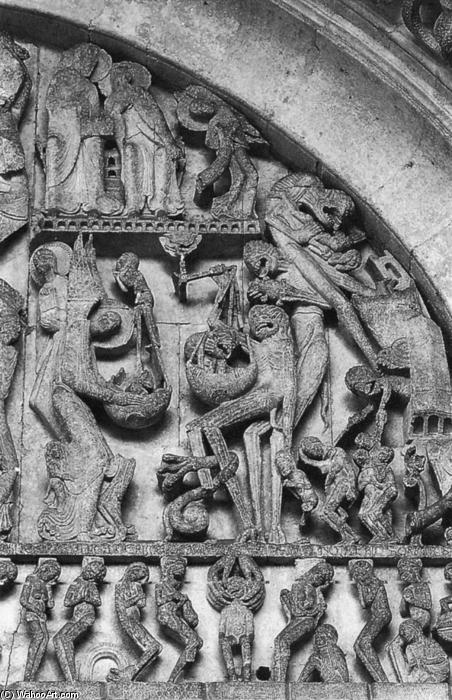 順序 手描き油絵 最後の審判 (詳細), 1130 バイ Gislebertus (1120-1135, France) | ArtsDot.com