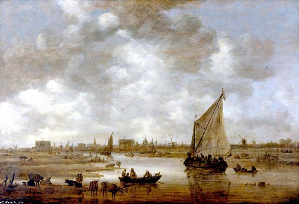 Order Paintings Reproductions View of Leiden from the Northeast, 1650 by Jan Van Goyen (1596-1656, Netherlands) | ArtsDot.com