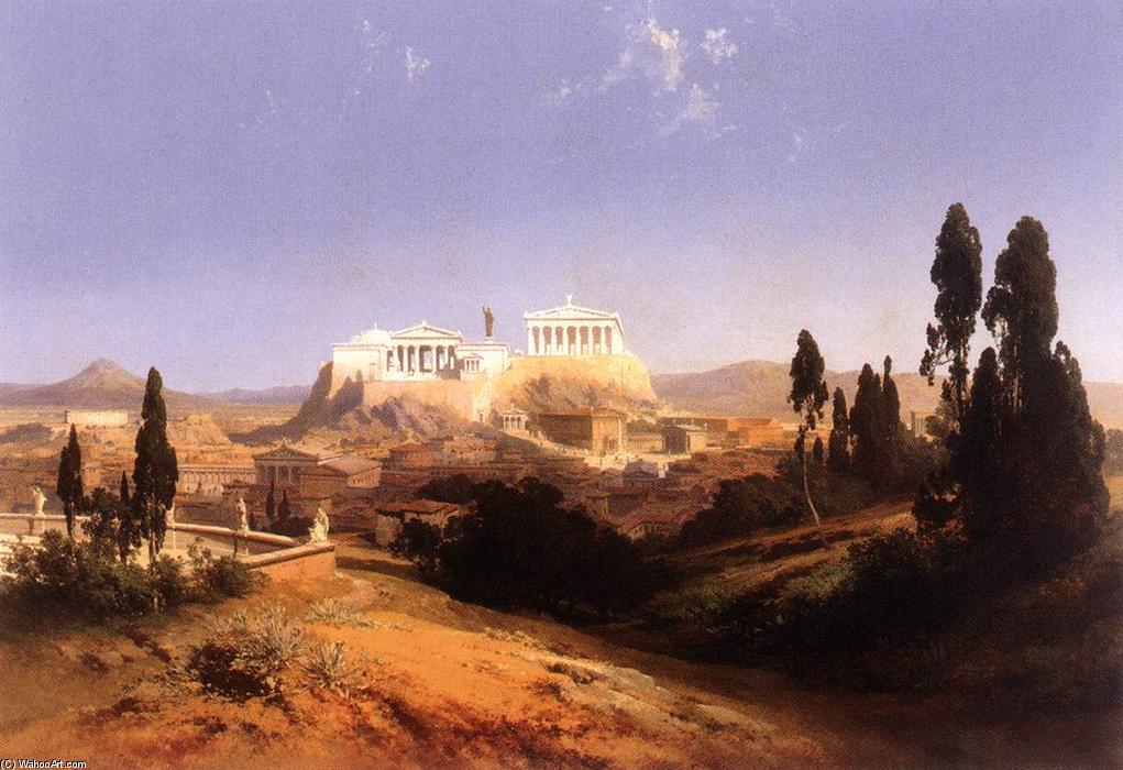 Order Art Reproductions View of Athens, 1853 by Carl Georg Anton Graeb (1816-1884, Germany) | ArtsDot.com