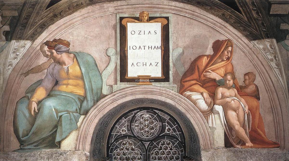 Order Oil Painting Replica Uzziah - Jotham - Ahaz, 1511 by Michelangelo Buonarroti (1475-1564, Italy) | ArtsDot.com