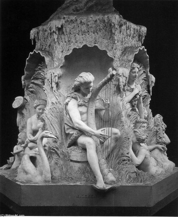 Buy Museum Art Reproductions Fountain, 1866 by Johann Peter Molin (1814-1873, Sweden) | ArtsDot.com