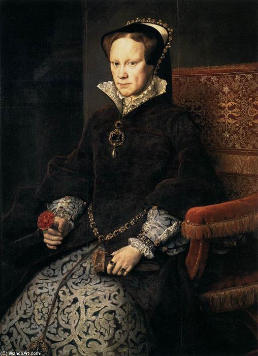 Order Oil Painting Replica Queen Mary Tudor of England, 1554 by Anthonis Mor Van Dashorst (1517-1577, Netherlands) | ArtsDot.com