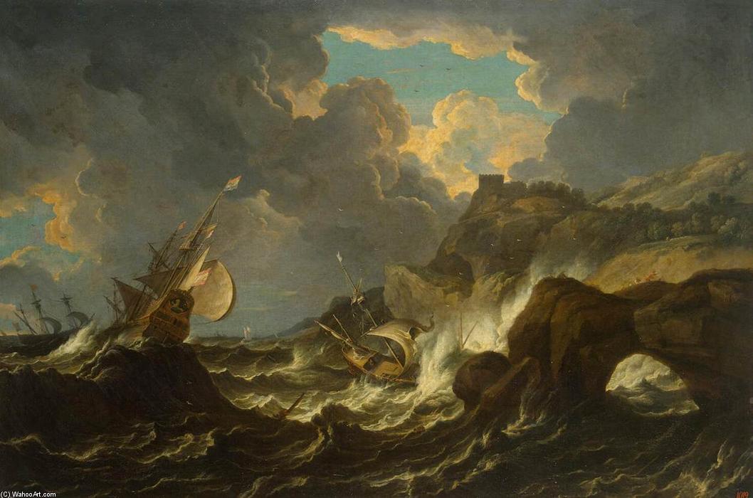 Order Paintings Reproductions Storm in the Sea, 1690 by Pieter The Younger Mulier (1637-1709, Netherlands) | ArtsDot.com