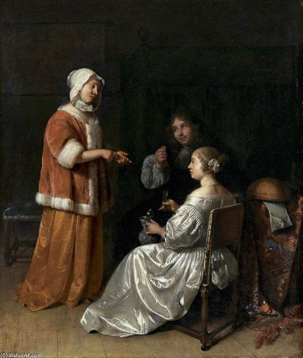Order Paintings Reproductions The Seduction, 1664 by Caspar Netscher (1639-1684, Germany) | ArtsDot.com