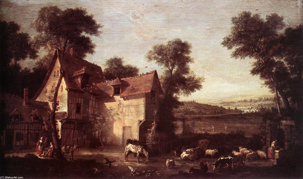 Order Oil Painting Replica Farmhouse, 1750 by Jean-Baptiste Oudry (1686-1755, France) | ArtsDot.com